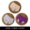 Nude + Cinza + Roxo